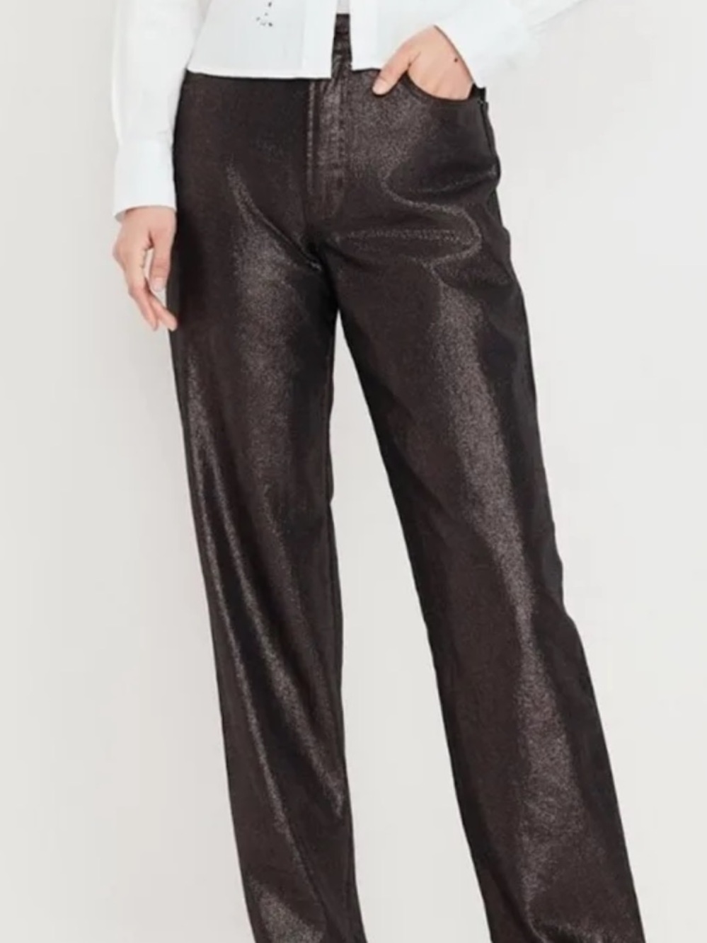 Old Navy High Waisted Shine Og Loose Jean